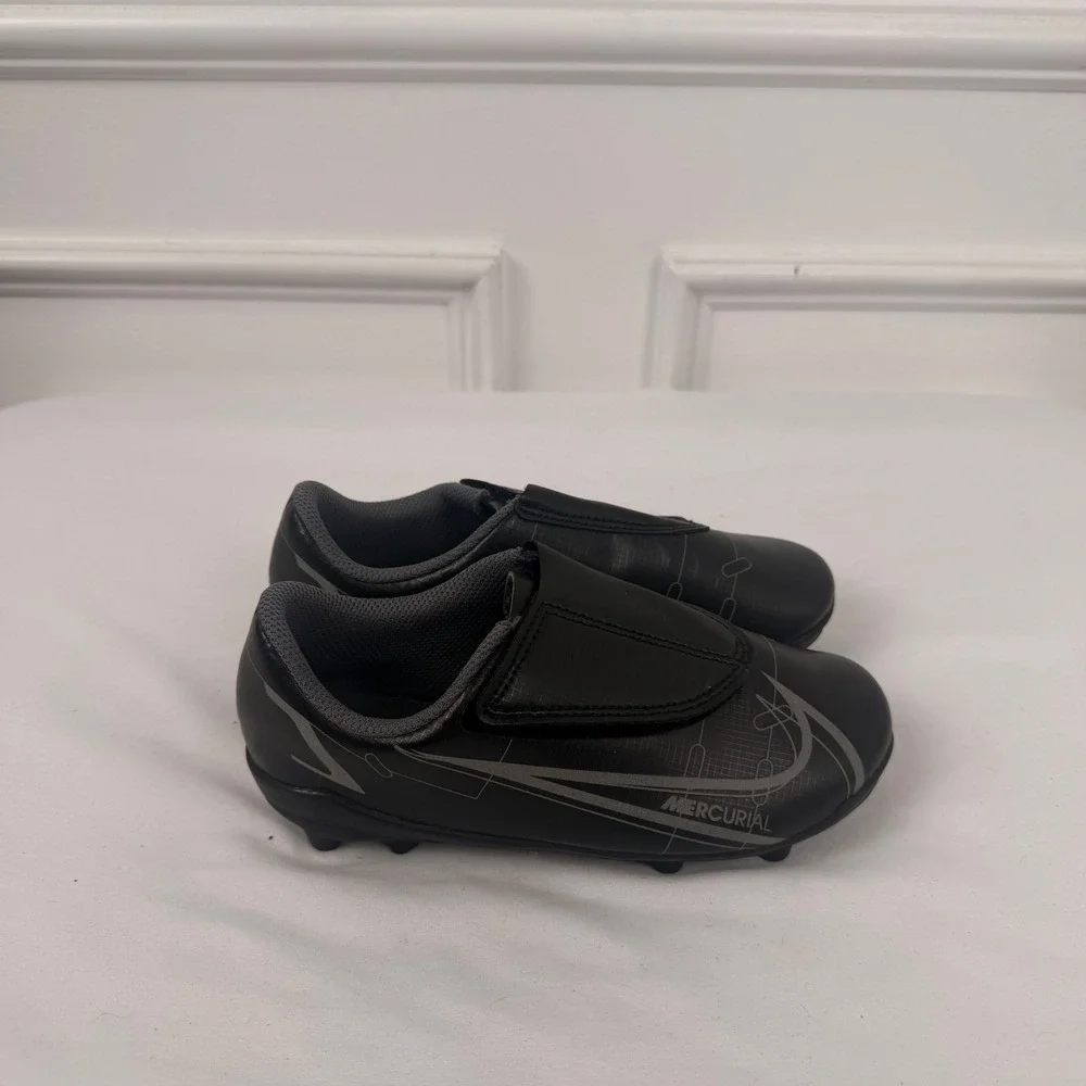 Nike Mercurial Kids Soccer Cleats Black Silver CV0835-004 Size 12.5C